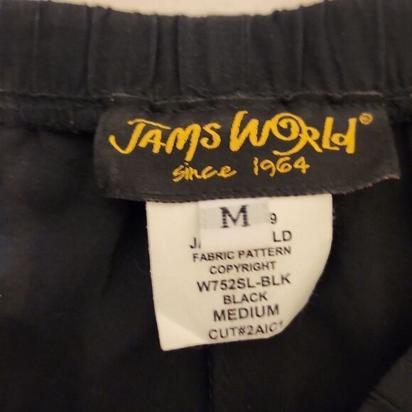 - Jams World  Large Crop Capri Pants Drawstring Black M - Picture 7 of 8